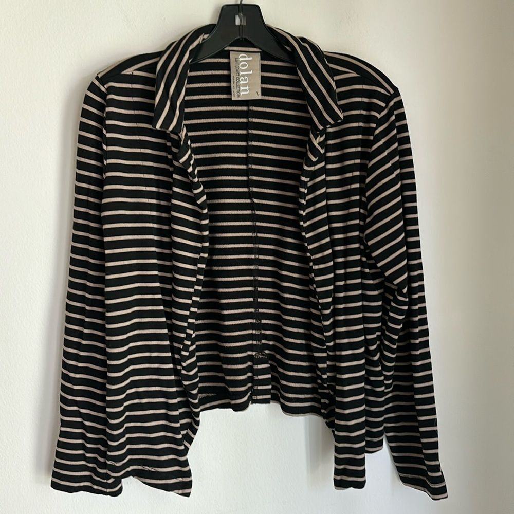 Dolan Left Coast Women Anthropologie cropped stripped sweatshirt blazer large